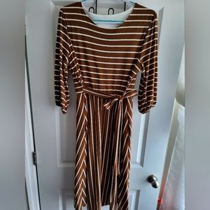 Striped Brown and white dress